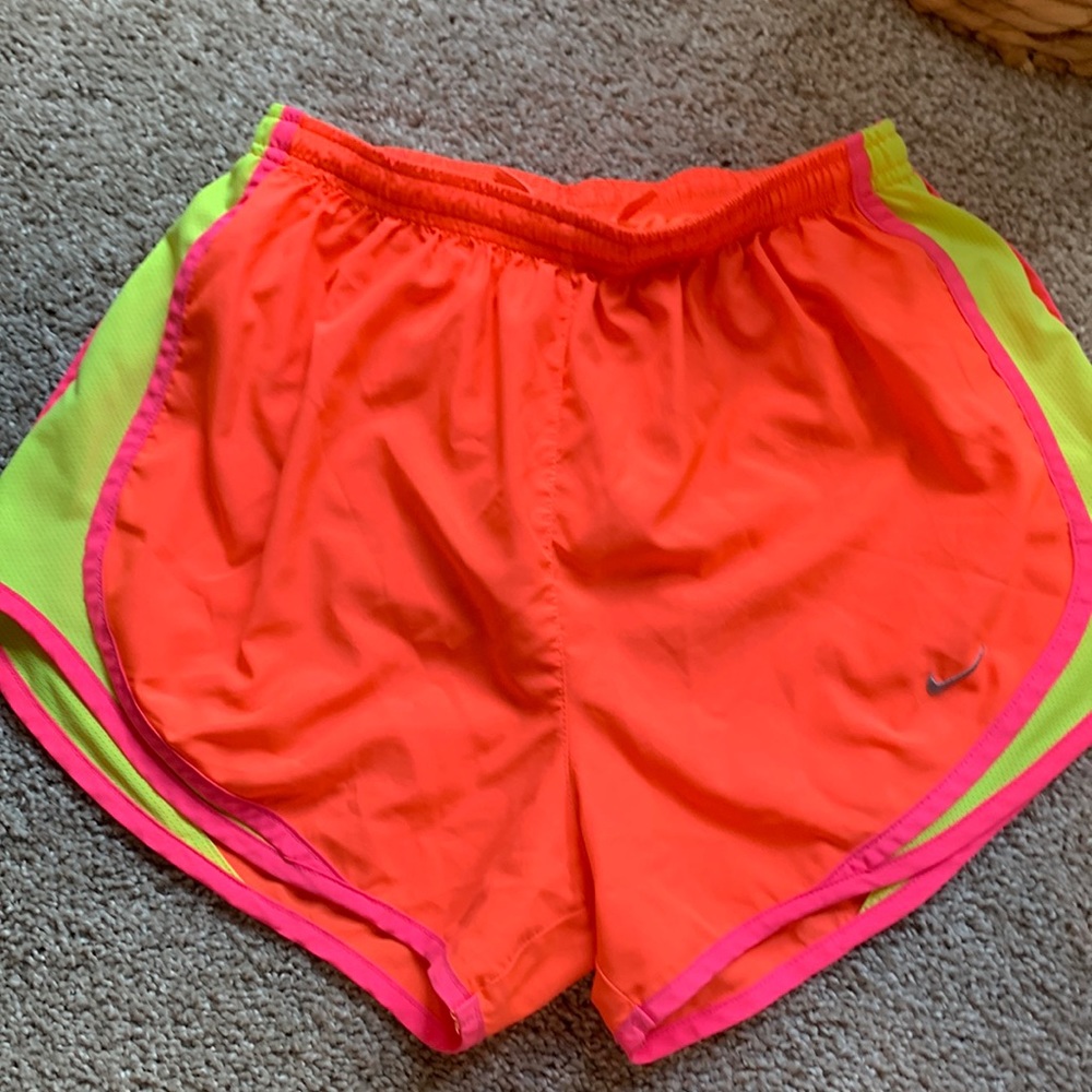 Nike DRI-FIT athletic orange running shorts women’s small
